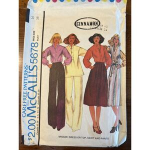 Vintage McCall’s 5678 Sewing Pattern Size 14: Uncut W/ All Pieces & Info